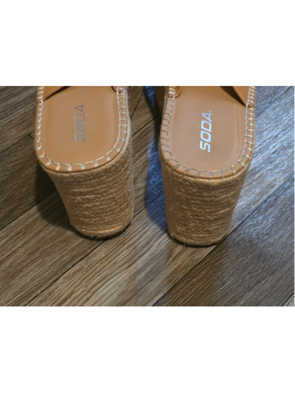 Women's Soda Platform Sandals Tan Size 8